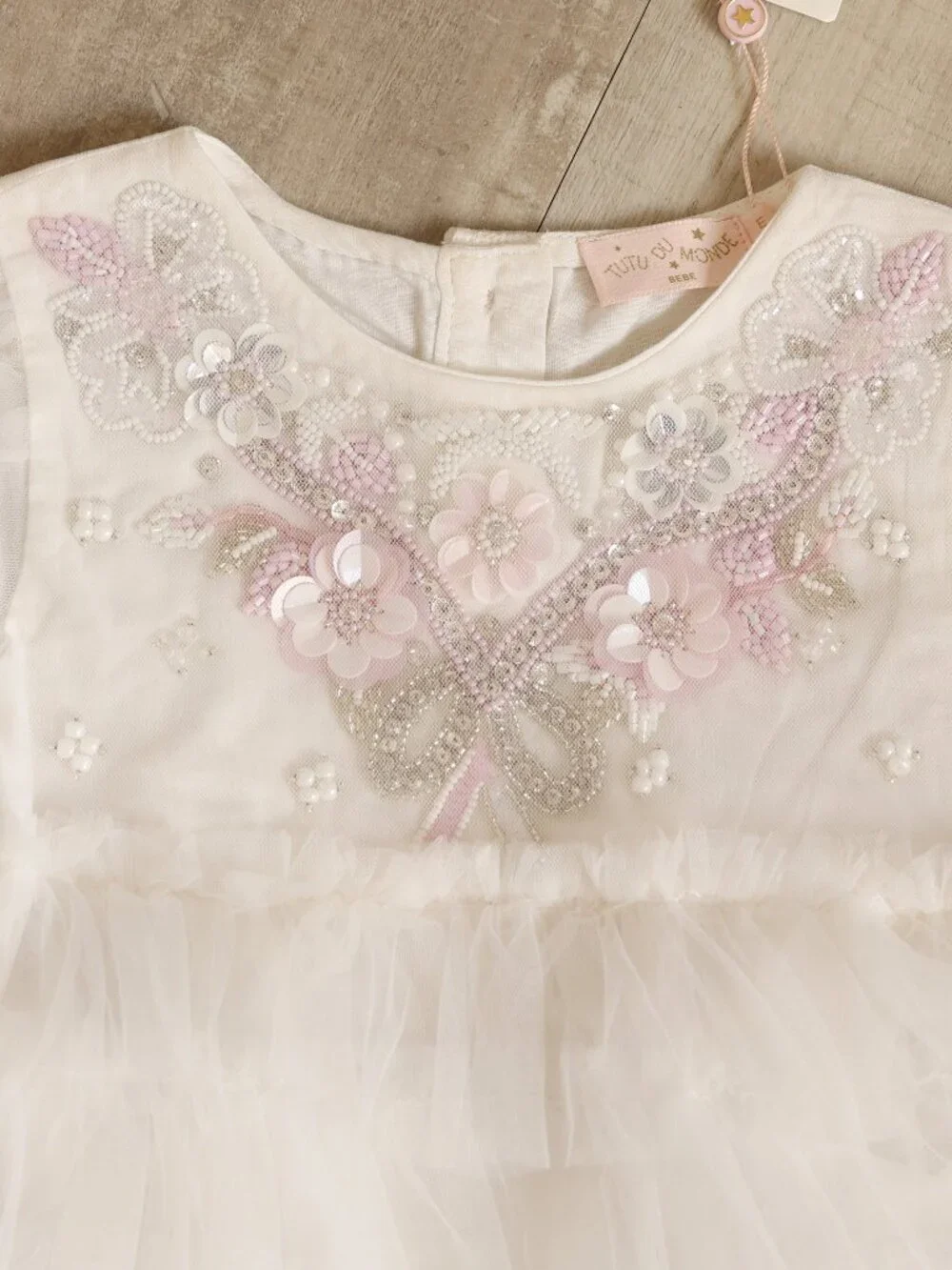 Tutu Du Monde White Tulle Dress Bebe Flower Girl Portraits Special Occasions NWT